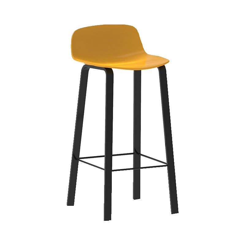 Contemporary Indoor Low Back Armless Bar Stools with Metal Legs