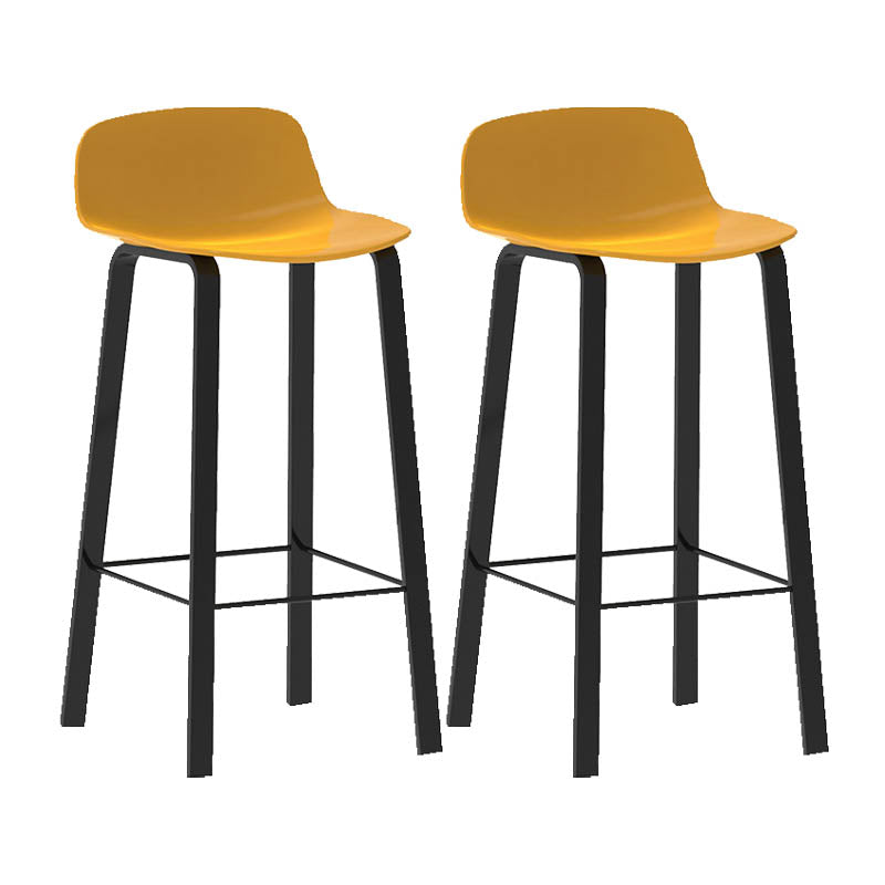 Contemporary Indoor Low Back Armless Bar Stools with Metal Legs