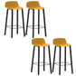 Contemporary Indoor Low Back Armless Bar Stools with Metal Legs