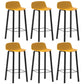 Contemporary Indoor Low Back Armless Bar Stools with Metal Legs