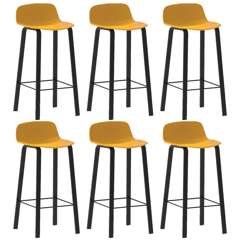 Contemporary Indoor Low Back Armless Bar Stools with Metal Legs