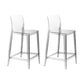 Contemporary Acrylic Low Back Armless Bar Stools with Footrest