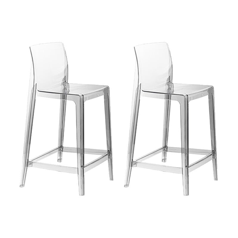 Contemporary Acrylic Low Back Armless Bar Stools with Footrest