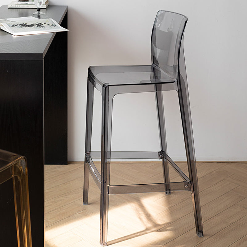 Contemporary Acrylic Low Back Armless Bar Stools with Footrest