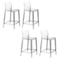 Contemporary Acrylic Low Back Armless Bar Stools with Footrest