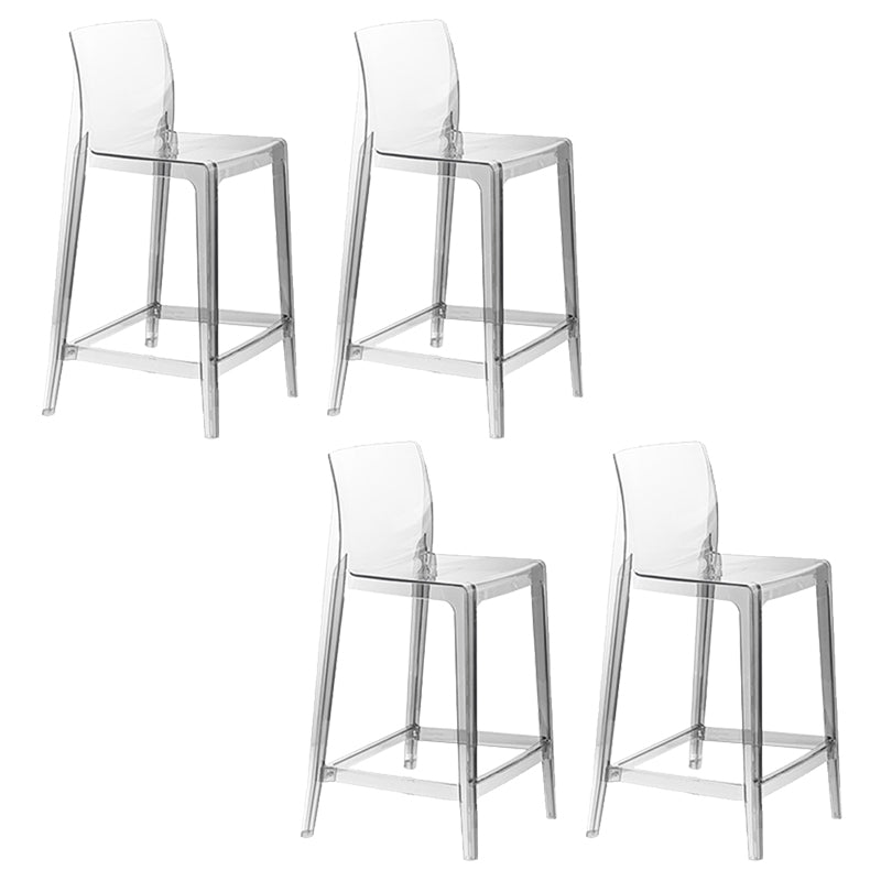 Contemporary Acrylic Low Back Armless Bar Stools with Footrest