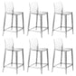 Contemporary Acrylic Low Back Armless Bar Stools with Footrest
