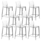 Contemporary Acrylic Low Back Armless Bar Stools with Footrest