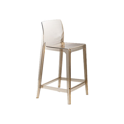 Contemporary Acrylic Low Back Armless Bar Stools with Footrest