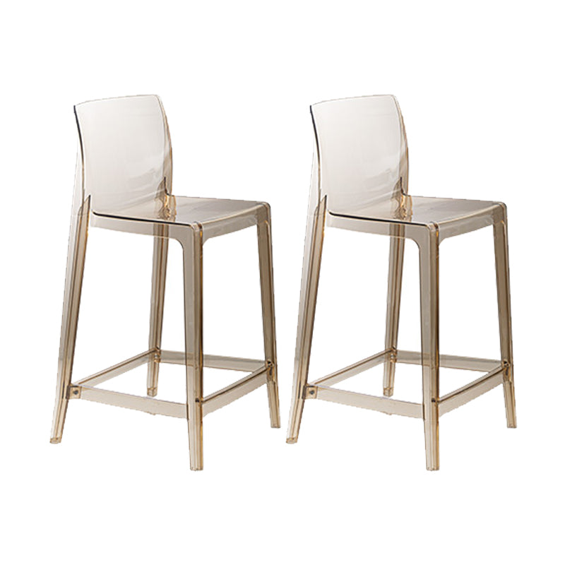 Contemporary Acrylic Low Back Armless Bar Stools with Footrest