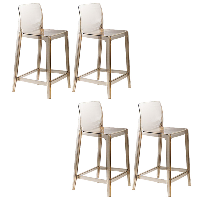 Contemporary Acrylic Low Back Armless Bar Stools with Footrest