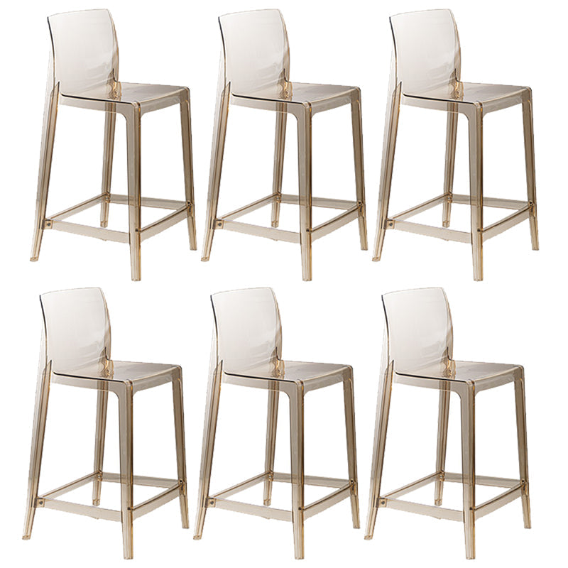 Contemporary Acrylic Low Back Armless Bar Stools with Footrest
