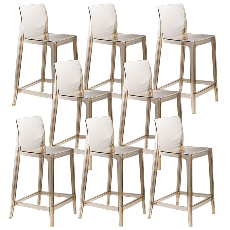 Contemporary Acrylic Low Back Armless Bar Stools with Footrest