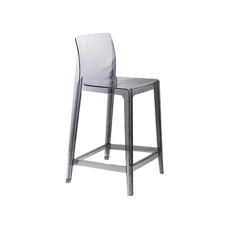 Contemporary Acrylic Low Back Armless Bar Stools with Footrest