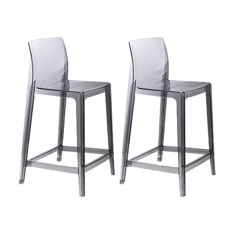Contemporary Acrylic Low Back Armless Bar Stools with Footrest