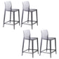 Contemporary Acrylic Low Back Armless Bar Stools with Footrest