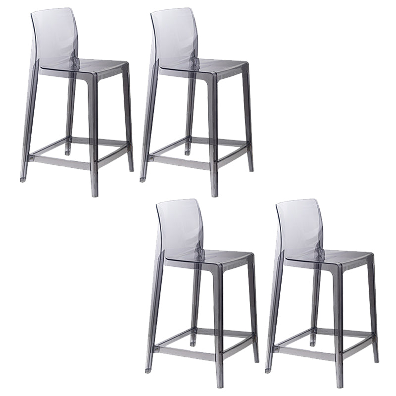 Contemporary Acrylic Low Back Armless Bar Stools with Footrest