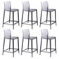 Contemporary Acrylic Low Back Armless Bar Stools with Footrest