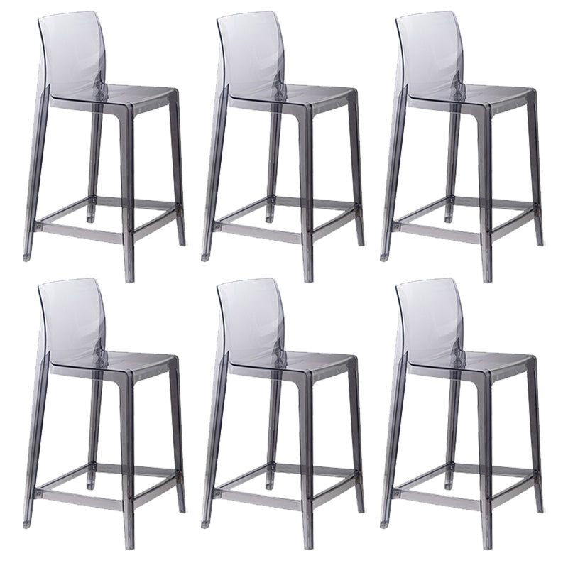 Contemporary Acrylic Low Back Armless Bar Stools with Footrest