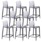 Contemporary Acrylic Low Back Armless Bar Stools with Footrest