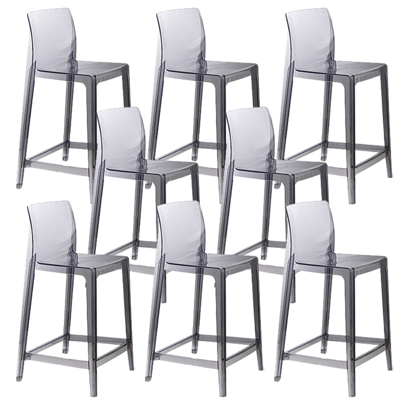 Contemporary Acrylic Low Back Armless Bar Stools with Footrest