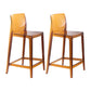 Contemporary Acrylic Low Back Armless Bar Stools with Footrest