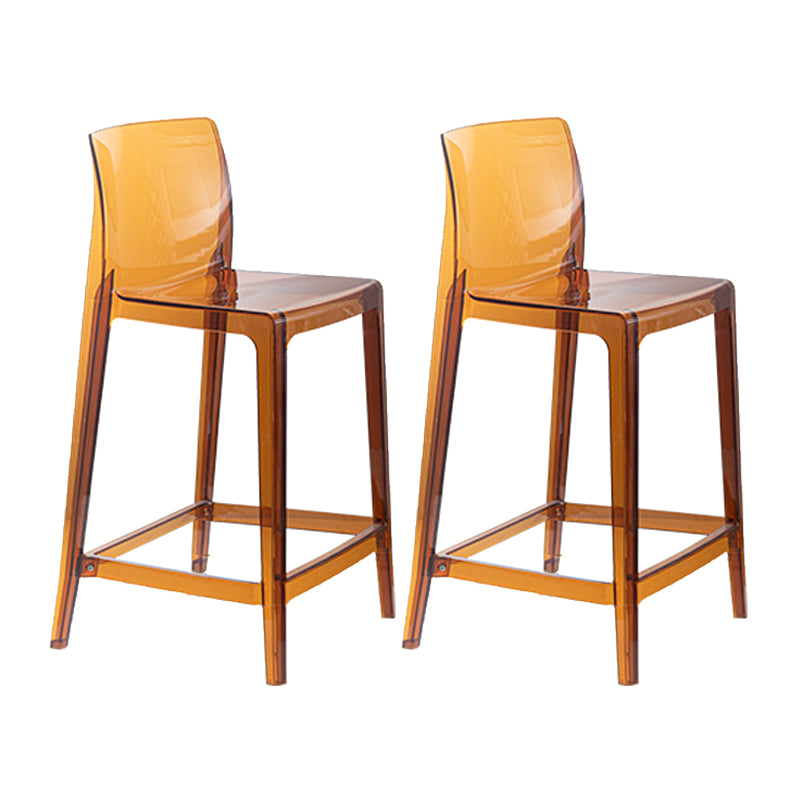 Contemporary Acrylic Low Back Armless Bar Stools with Footrest
