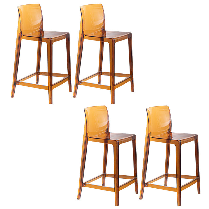 Contemporary Acrylic Low Back Armless Bar Stools with Footrest