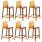 Contemporary Acrylic Low Back Armless Bar Stools with Footrest