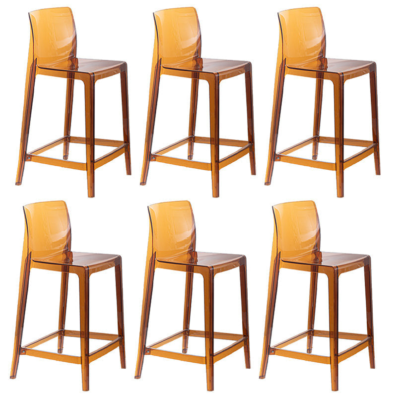 Contemporary Acrylic Low Back Armless Bar Stools with Footrest