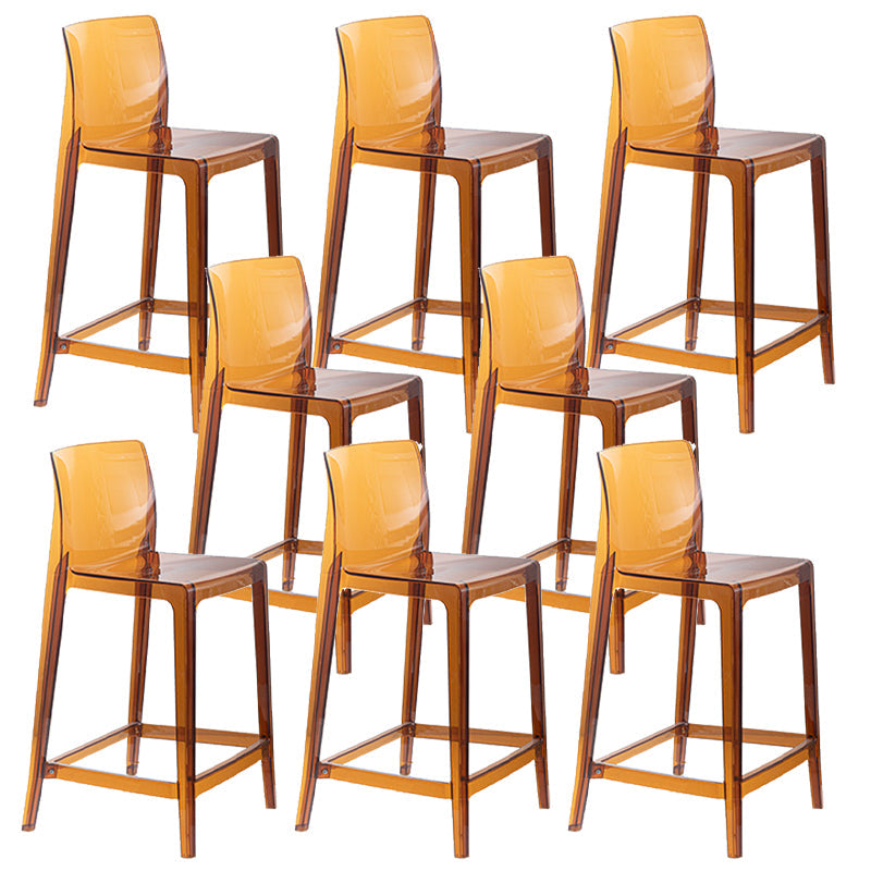 Contemporary Acrylic Low Back Armless Bar Stools with Footrest