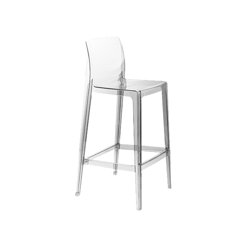 Contemporary Acrylic Low Back Armless Bar Stools with Footrest