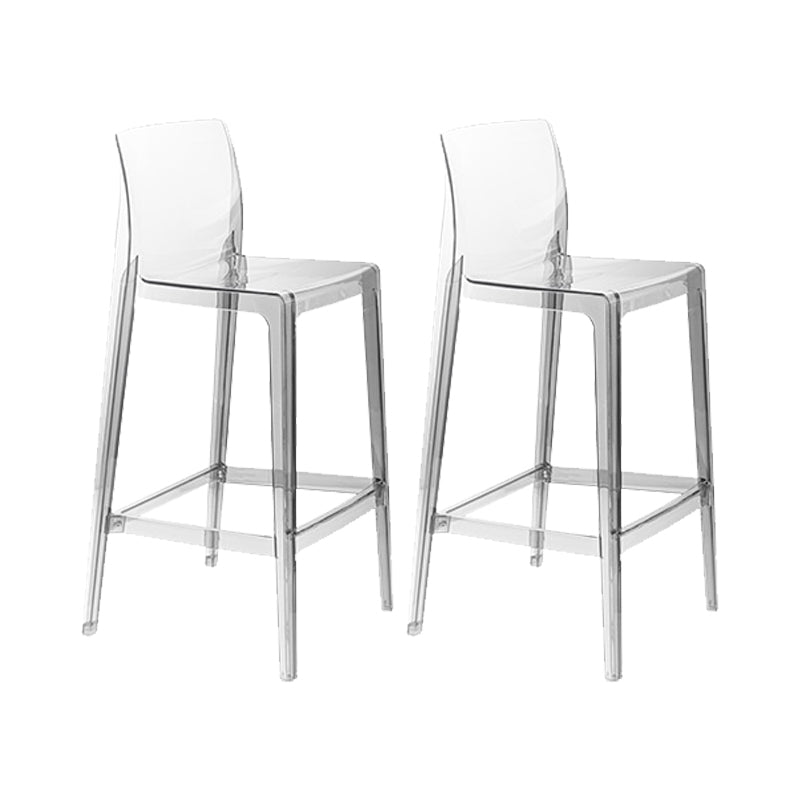 Contemporary Acrylic Low Back Armless Bar Stools with Footrest