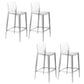 Contemporary Acrylic Low Back Armless Bar Stools with Footrest
