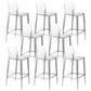 Contemporary Acrylic Low Back Armless Bar Stools with Footrest
