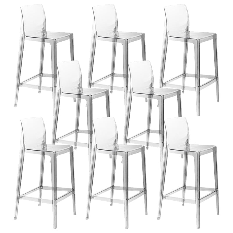 Contemporary Acrylic Low Back Armless Bar Stools with Footrest