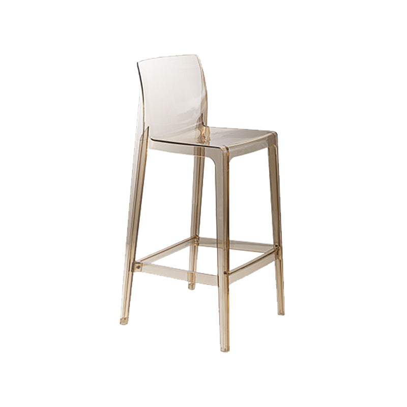 Contemporary Acrylic Low Back Armless Bar Stools with Footrest