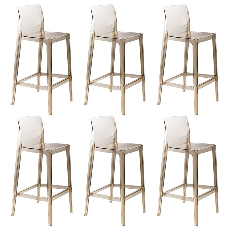 Contemporary Acrylic Low Back Armless Bar Stools with Footrest