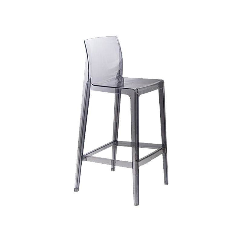 Contemporary Acrylic Low Back Armless Bar Stools with Footrest