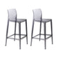 Contemporary Acrylic Low Back Armless Bar Stools with Footrest