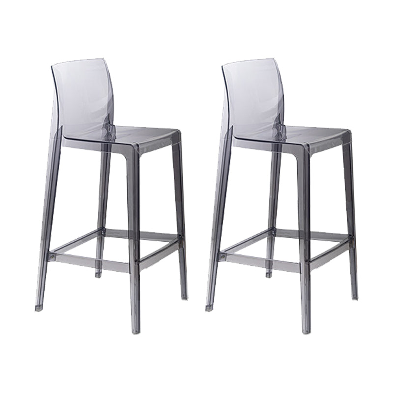Contemporary Acrylic Low Back Armless Bar Stools with Footrest
