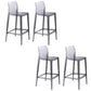 Contemporary Acrylic Low Back Armless Bar Stools with Footrest