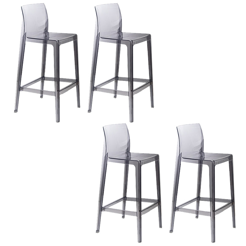 Contemporary Acrylic Low Back Armless Bar Stools with Footrest