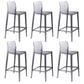 Contemporary Acrylic Low Back Armless Bar Stools with Footrest