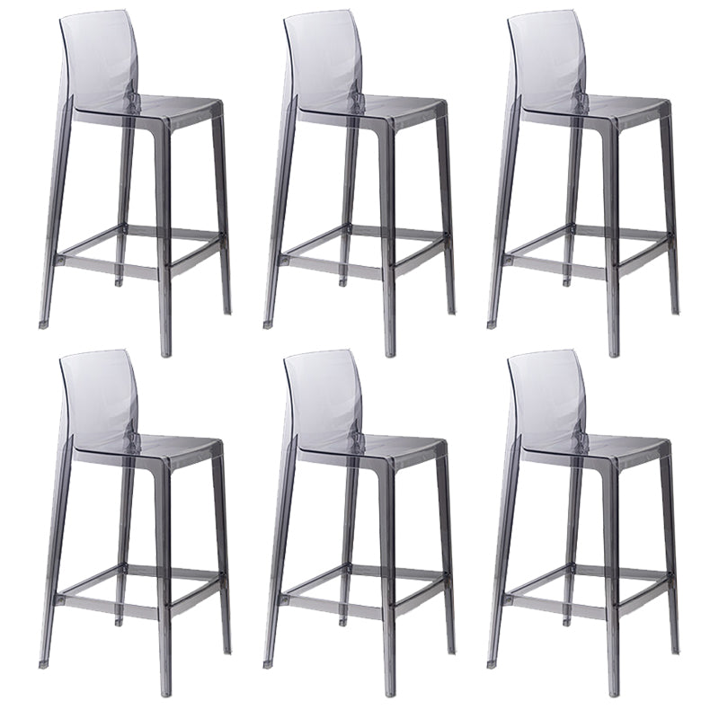 Contemporary Acrylic Low Back Armless Bar Stools with Footrest