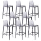 Contemporary Acrylic Low Back Armless Bar Stools with Footrest