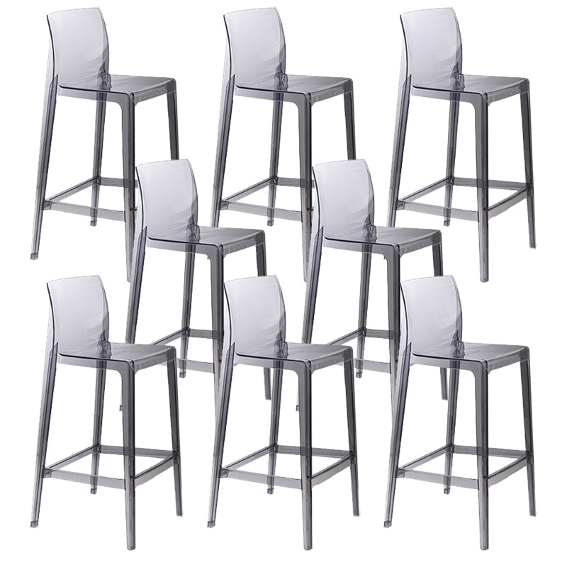 Contemporary Acrylic Low Back Armless Bar Stools with Footrest
