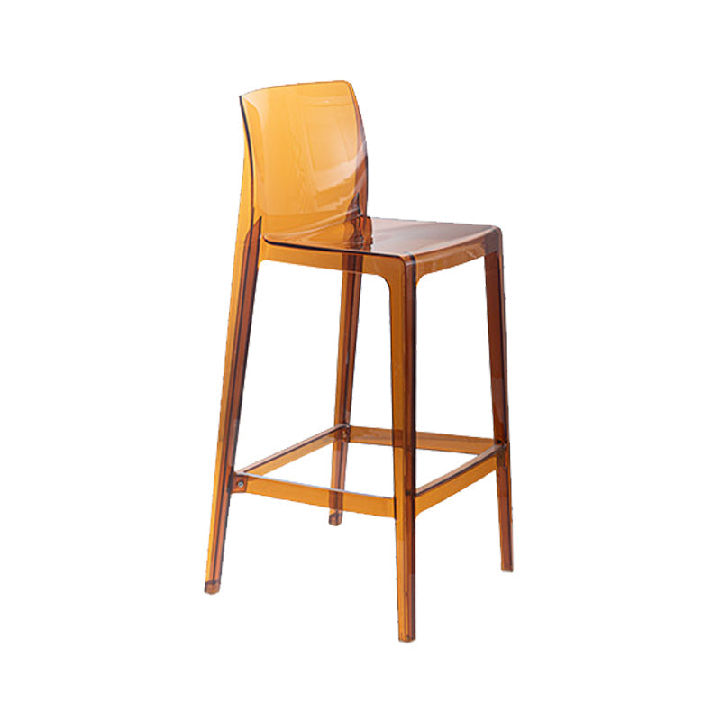 Contemporary Acrylic Low Back Armless Bar Stools with Footrest