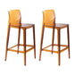 Contemporary Acrylic Low Back Armless Bar Stools with Footrest
