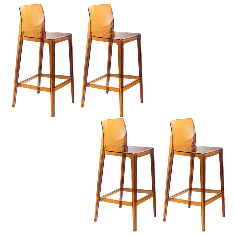 Contemporary Acrylic Low Back Armless Bar Stools with Footrest